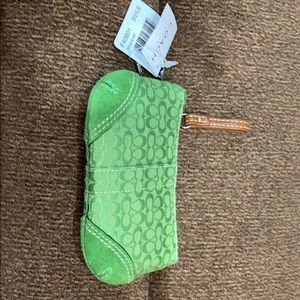 NWT Coach Small Green Coin Purse/Credit Card (New)
